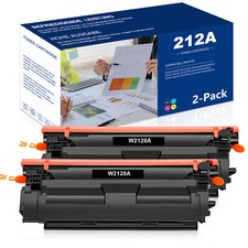 2PK W2120A Toner Compatible With HP 212A Black LaserJet M555dn M578dn WITH CHIP
