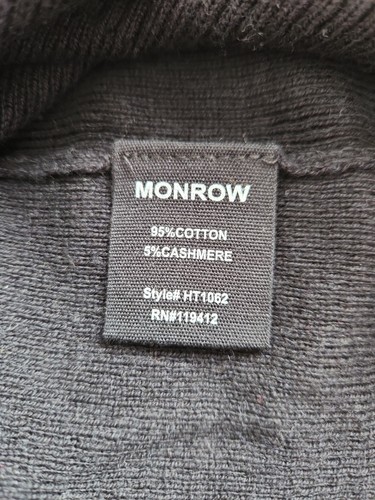 Monrow Women's Half Zip Sweater Cashmere Cotton Blend Black X-Small - Picture 13 of 13