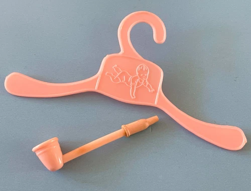 Vintage Original Tiny Tears Doll Baby Bubble Pipe Plus Clothes Hanger Dy-Dee