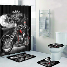 Legendary Harley Davidson Motorcycle Printed Shower Curtain or Bathroom Sets.