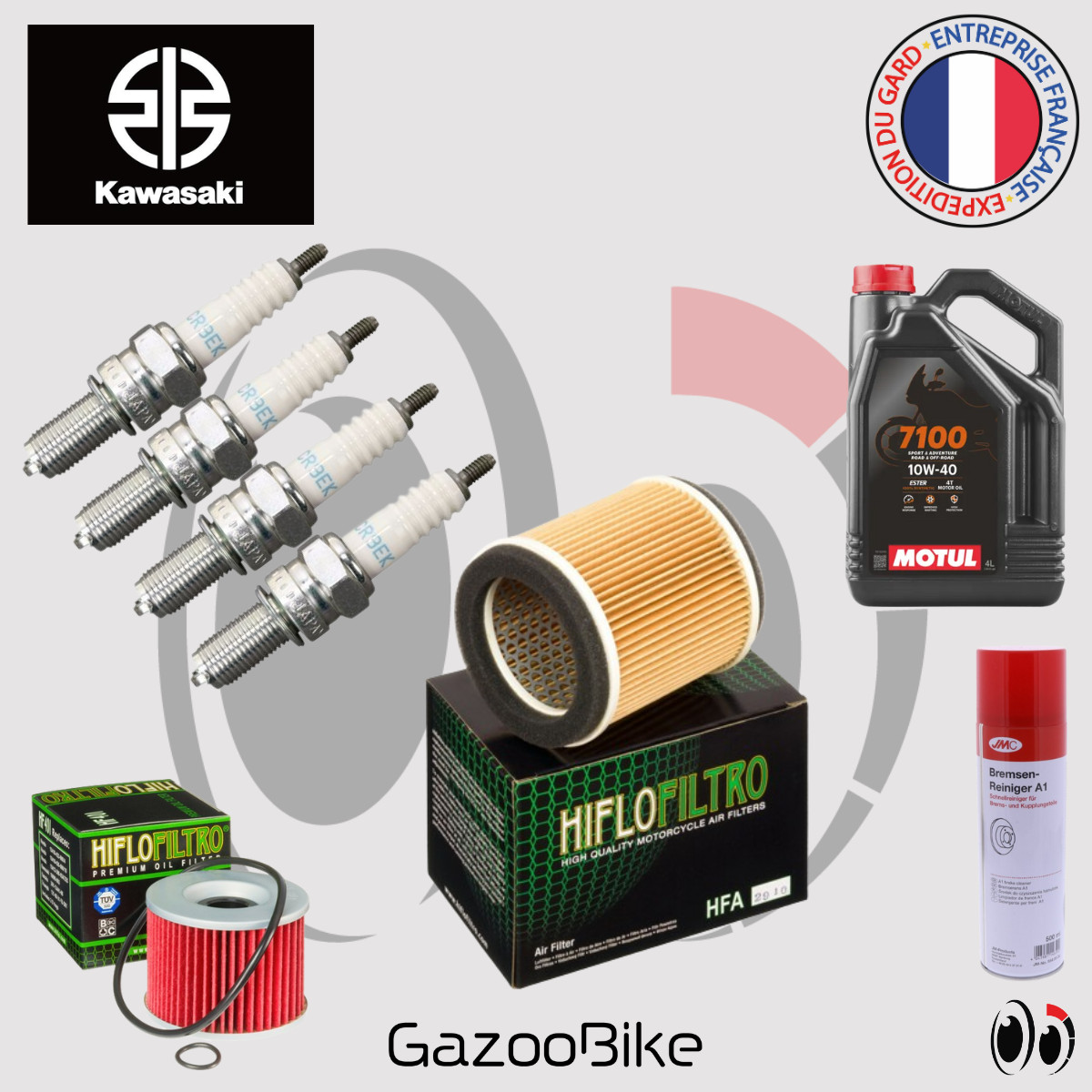 Kit vidange Kawasaki ZRX 1100 huile Motul 7100 10w40 révision complète 1997-2000