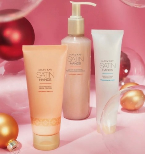 Mary Kay Orchard Peach Satin Hands Pampering Set~ New - Picture 2 of 3