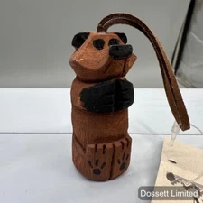 Navajo Folk Art Wood Carving Bear Christmas Ornament