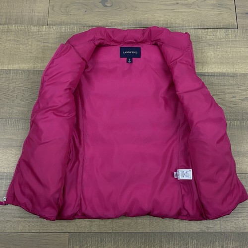 Lands' End Vest Womens Size 18 Hot Pink Puffer Down Fill Full Zip Preppy Spring - Picture 7 of 13