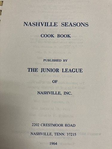 Nashville Seasons Junior League Cookbook 10th Printing Spiral Bound 1980 - Picture 2 of 4