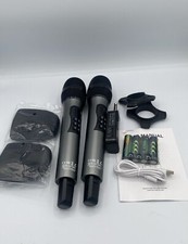 Kithouse Wireless Microphone Karaoke System With Rechargeable Bluetooth Receiver