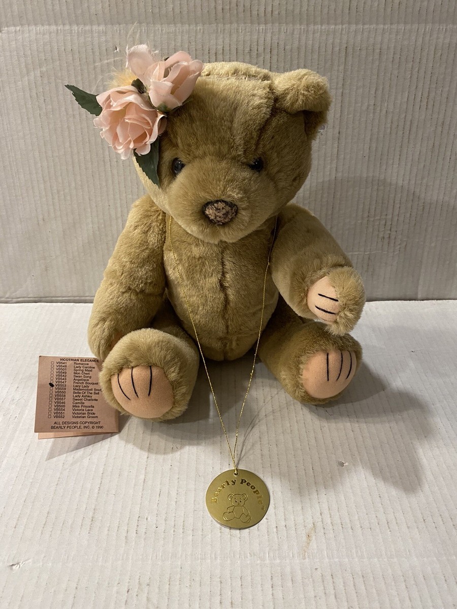 Bearly People アンティークぬいぐるみ Bearly People Jointed Stuffed Bear W/ Tags Marked Lacy Lady B92 | eBay
