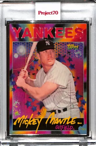 2021 TOPPS PROJECT 70 #718 - MICKEY MANTLE by RISK - P70 AP SILVER FRAME 51/51