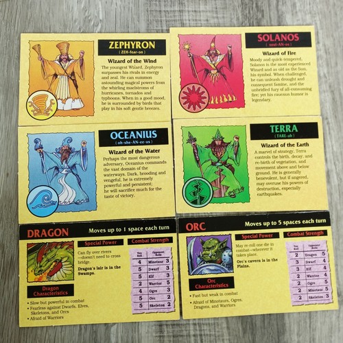 Tower Of The Wizard King Board Game REPLACEMENT FIGURES & STAT CARDS - Picture 7 of 8