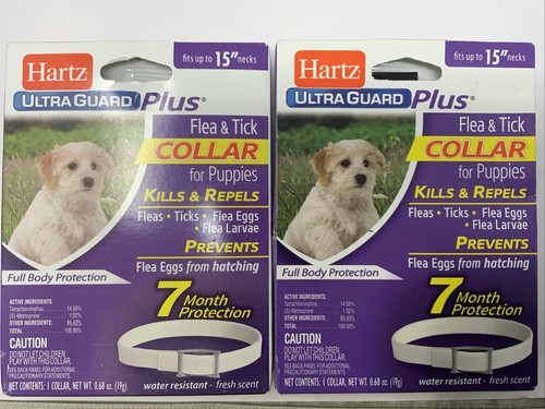 2er-Pack Hartz Ultraguard Plus Floh- & Zeckenhalsband für Welpen 7 Monate bis 15"
