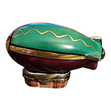 Caja de baratija globo Limoges Zeppelin Farlin's Peint Mein France