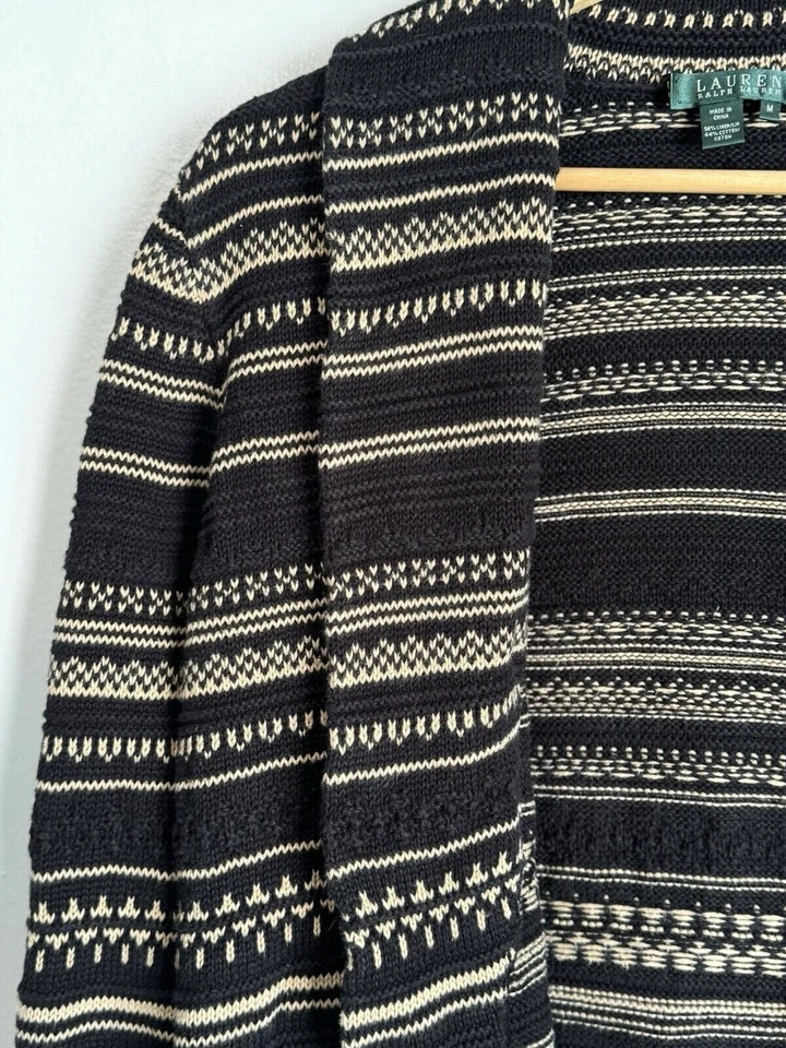 Cárdigan texturizado para mujer Lauren Ralph Lauren talla XL lino algodón suroeste Foto 4 de 4