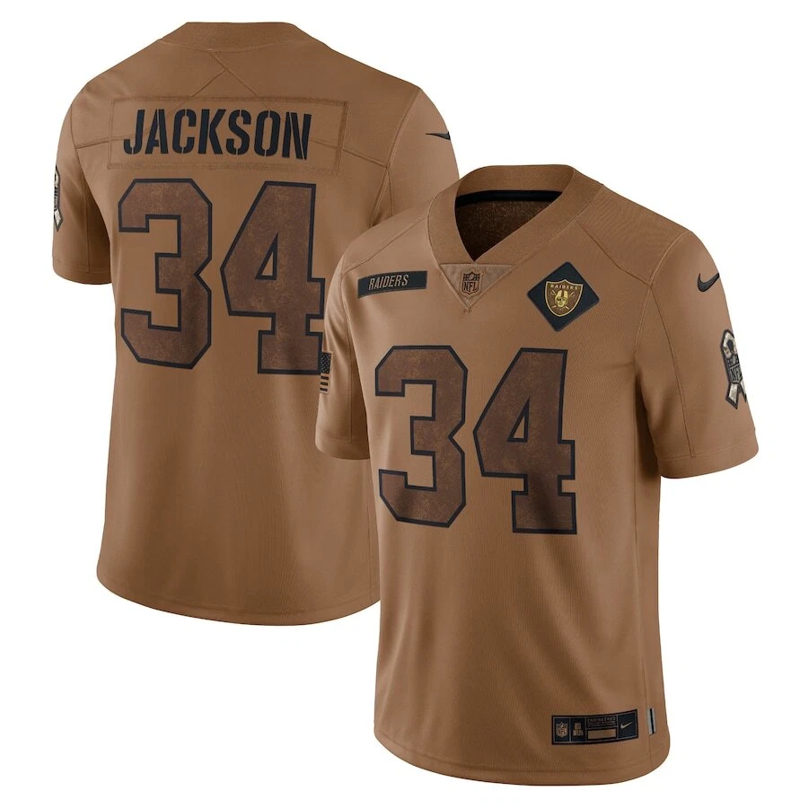 Nike Las Vegas Raiders No34 Bo Jackson Camo Women's Stitched NFL Limited 2018 Salute to Service Jersey