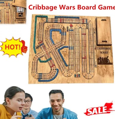 Cribbage War Game 2024 Wooden Board Set With Unique Elements con