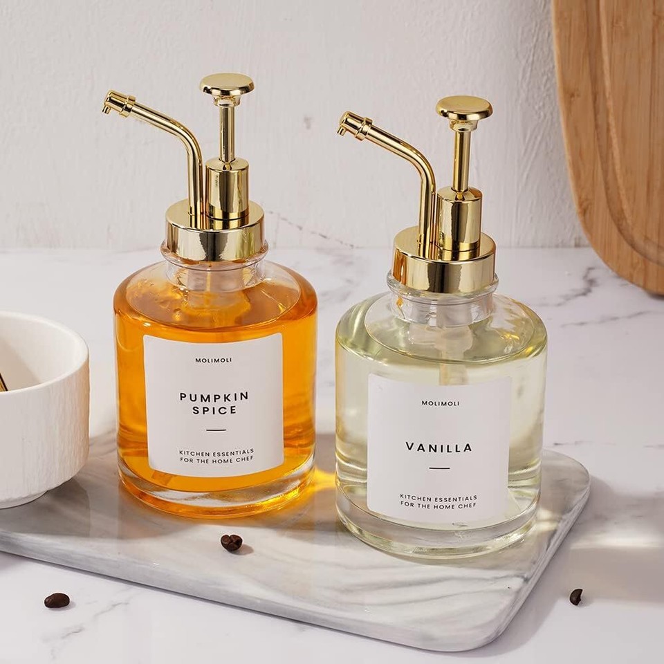 Coffee Syrup Dispenser for Coffee Bar Coffee Pump Dispenser Glass Syrup