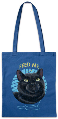 Feed Me Cat Stofftasche Einkaufstasche Cats Love Addicted Addiction Person
