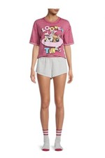 Looney Tunes Pajama Short Sleeve T-Shirt Shorts Socks 3 Piece Set Size XS 0-2 