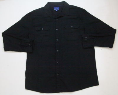 XXL Apt. 9 Slim Fit Black Cotton Spandex Two Pocket Dress Shirt Mans 2XL 1-715 | eBay XXL Apt. 9 Slim Fit Black Cotton Spandex Two Pocket Dress Shirt Mans 2XL 1-715 | eBay