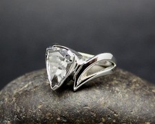 GENUINE WHITE TOPAZ RING set in .925 STERLING SILVER FAST FREE SHIPPING  