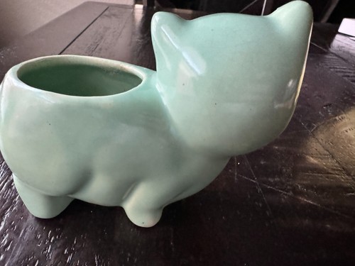 Lot 2 Antique Vintage 1952 Brush/ McCoy Green & Yellow Satin Glaze Pig Planter - Picture 13 of 15