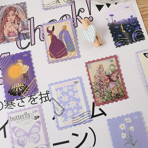 46 Pcs Flower Stamp Stickers for Scrapbooking Retro Style Seasonal Floral Craft - Picture 11 of 22