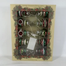 Cracker Barrel Vintage Christmas Indent Ornaments Light String 72" Battery Oper