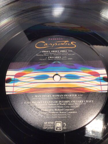 Carpenters Passage Vinyl LP original, 1977, VG+/G+ A&M 3199 - Picture 6 of 6