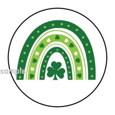 30 ST PATRICKS DAY RAINBOW ENVELOPE SEALS LABELS STICKERS 1.5" ROUND GIFTS