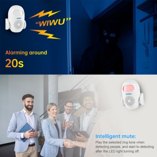 Wireless Motion Sensor System Driveway Garage PIR Alarm Alert Security Indoor US - Picture 6 of 26