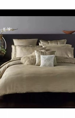 Donna Karan Reflection Gold Dust King Duvet Cover+Fitted Sheet+Cal.King Bedskirt