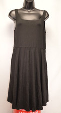 NWT Quince Tencel Jersey Fit & Flare Black Mini Dress Size Large