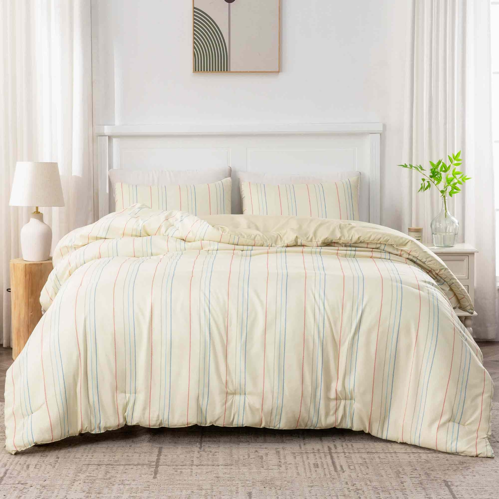 All Season Printed Down Alternative Comforter Sets, King or Queen Duvet