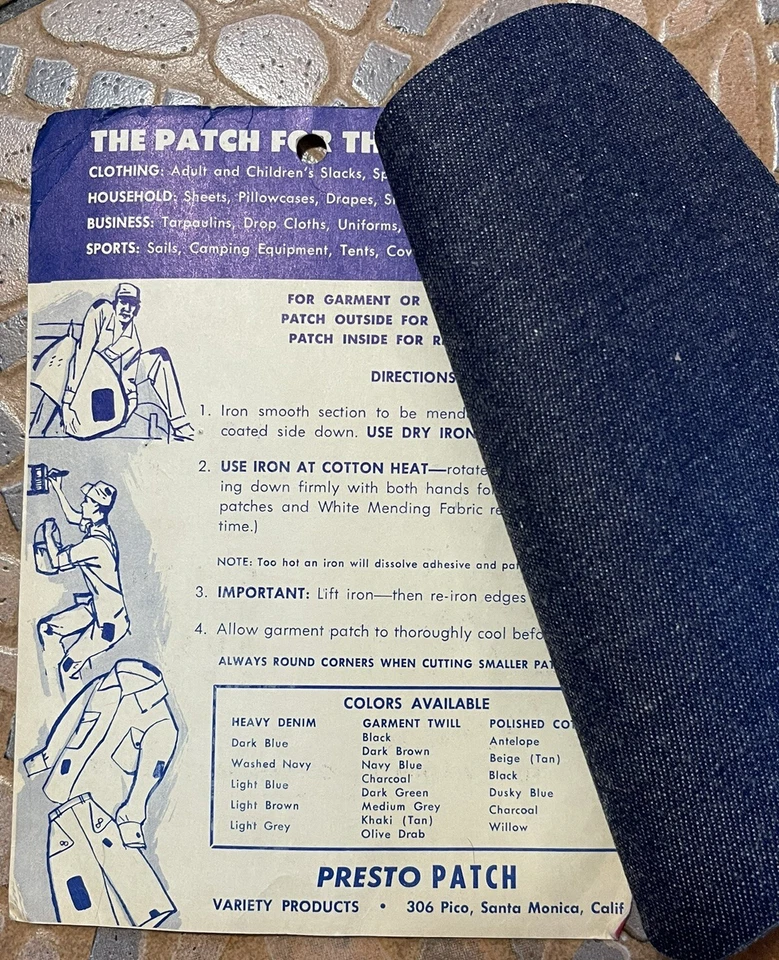 Lot Of 13 Pieces Vintage Denim And Corduroy Patches & Iron On Repair Cloth, NOS - Image 4 of 4