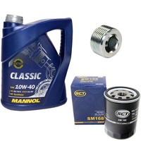 MotoröL ÖLfilter SM168 10W40 5Liter + ÖLablassschraube FüR Citroen Fiat Lancia