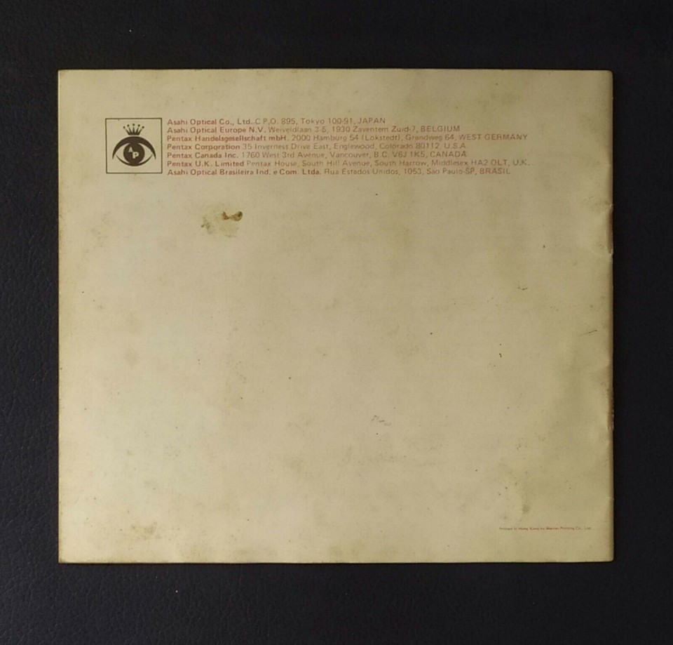 ASAHI PENTAX K1000 KAMERA Bedienungsanleitung Guide Book Film SLR