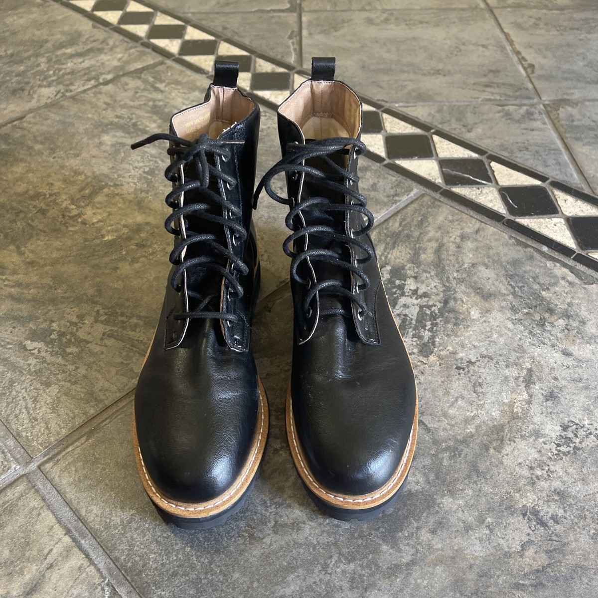 【147】専用ページ Mi.iM Women's Black Lace up Combat Boots, Size 7.5 - New | eBay