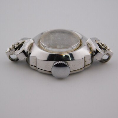 Vintage Timex 2 Diamonds Silver Tone Wind-up Women display picture 3