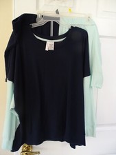JOYSPUN Long Sleeve Top and Shorts Pajama Set, 2-Piece 3X 22W-24W BRAND NEW