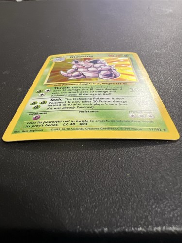 Nidoking 11/102 Rare Holo Pokemon Card 1999-2000 - 90 HP #1 - Picture 13 of 24