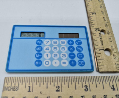 2X Thin Card Solar Wallet Calculator Pocket Size Potable Mini Size Random Color