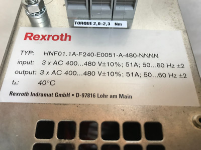 PC周辺機器 Rexroth HNF01.1A-F240-E0051-A-480-NNNN HNF01.1A-F240-E0051-A-480-NNNN | Rexroth | Mains Filter