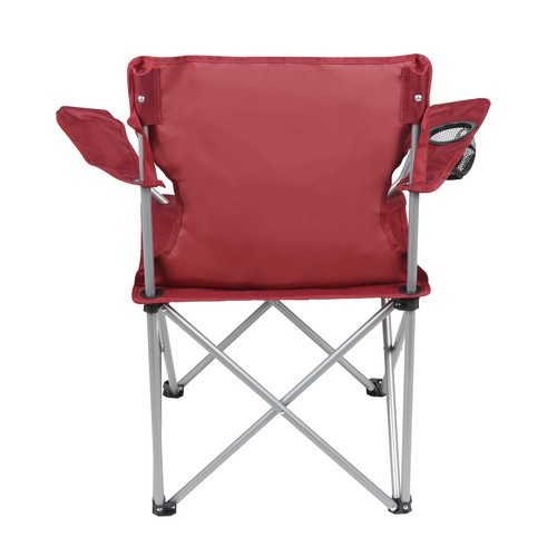 Basic Quad Folding Camp Chair with Cup Holder, Red, Adult - Picture 3 of 12