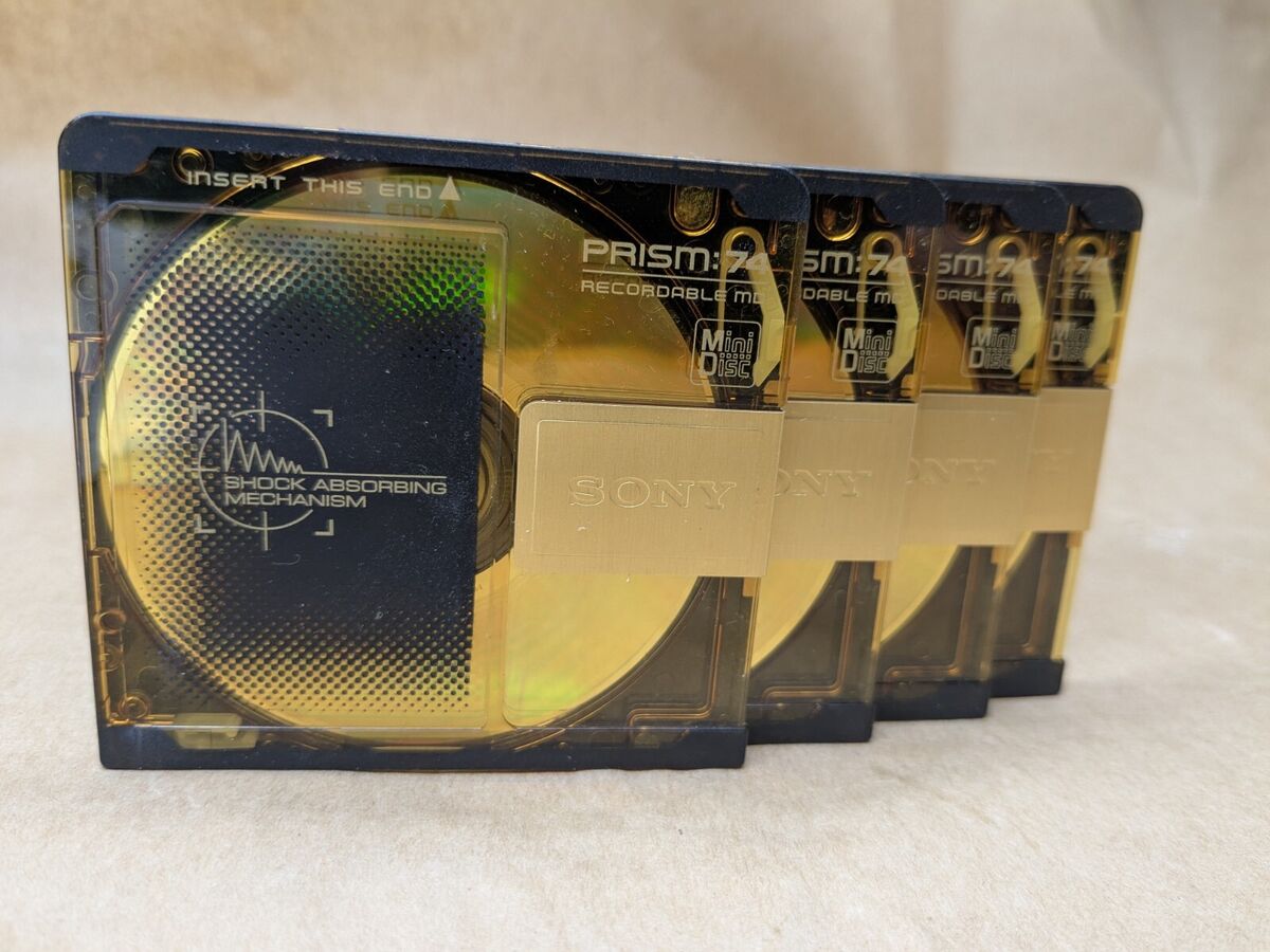 4 Sony Prism (Premium) Gold 3rd edition MiniDiscs. 74 minute 4 Sony Prism (Premium) Gold 3rd edition MiniDiscs. 74 minute