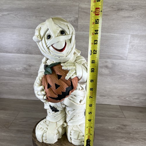 Statuina vintage grande Halloween mamma felice e zucca gesso veranda alta 16" - Foto 13 di 15