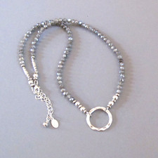 djs Sundance Sol Labradorite Circle of Life Sterling Silver Necklace Boho 18-20"