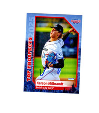 Karson Milbrandt 2025 MWL Top Prospect autograph signed card Beloit Sky Carp