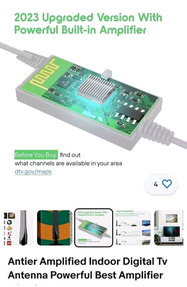 2 Antier Amplified Indoor Digital Tv Antenna Powerful Best Amplifier