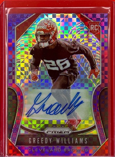 2019 Panini Prizm -  #315 Greedy Williams Rookie Auto Numbered /49 (RC) #’d - Afbeelding 1 van 4