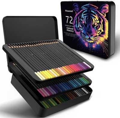 Flowood 72 Colored Pencils, Artist Colored Pencils Set for Adult Coloring Books