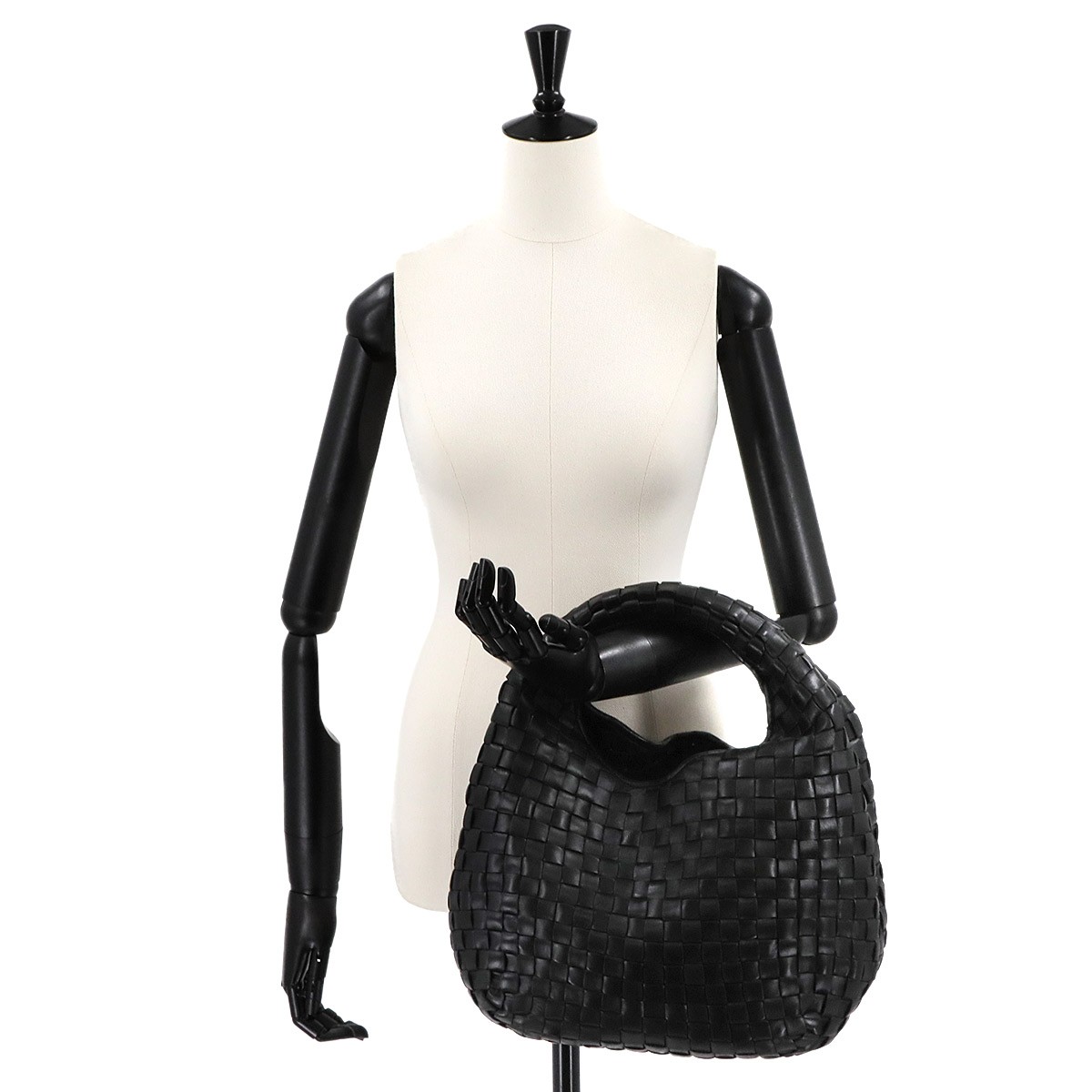 BOTTEGA VENETA Intrecciato Hobo Hand Bag Leather Black 90309933 thumbnail 10